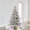 6.5ft. Pre-Lit Flocked Utica Fir Artificial Christmas Tree, Pure White LED Lights